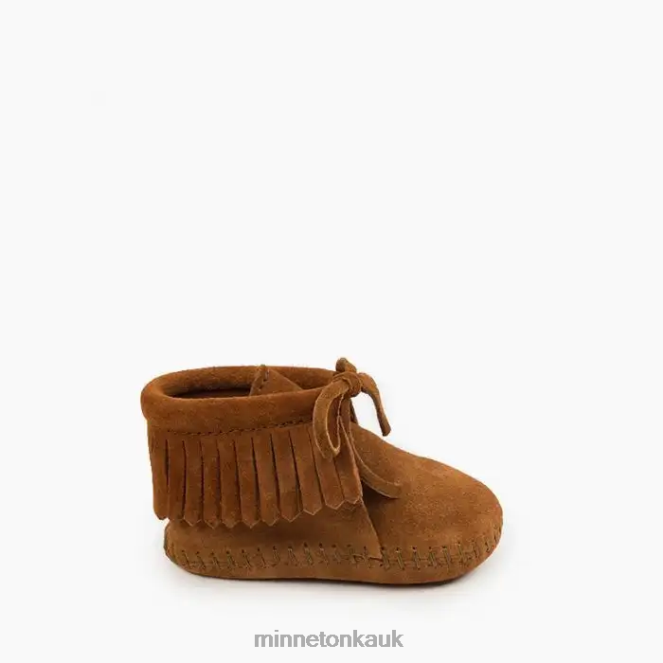 Minnetonka Kids Brown Fringe Bootie Footwear AD084488