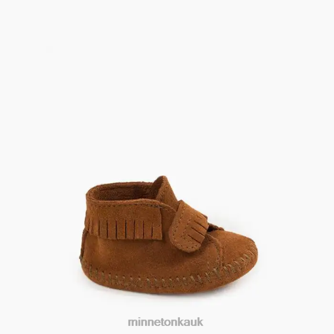 Minnetonka Kids Brown Front Strap Bootie Footwear AD084486