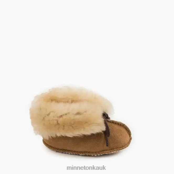 Minnetonka Kids Golden Tan Sheepskin Bootie Footwear AD084483