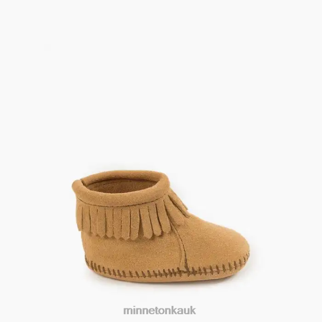 Minnetonka Kids Tan Back Flap Bootie Footwear AD084492