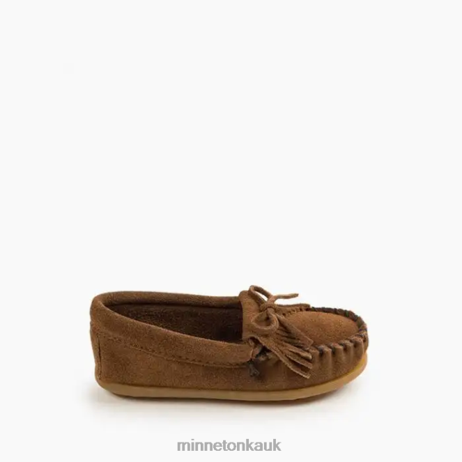 Minnetonka Kids Dusty Brown Kilty Hardsole Footwear AD084458