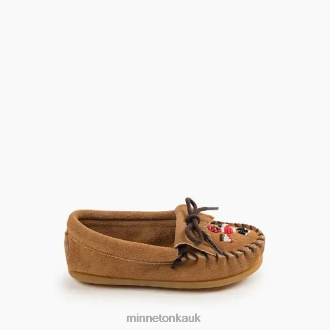 Minnetonka Kids Taupe Thunderbird Moc Footwear AD084462