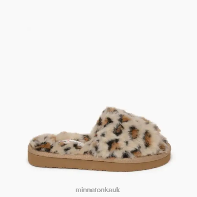 Minnetonka Kids Cream Leopard Print Lyla Footwear AD084505