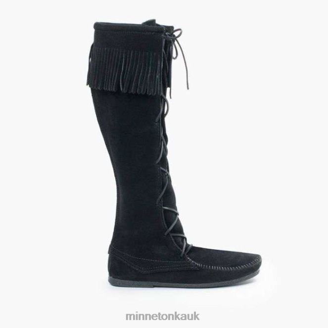 Minnetonka Men Black Front Lace Knee High Boot Footwear AD084440