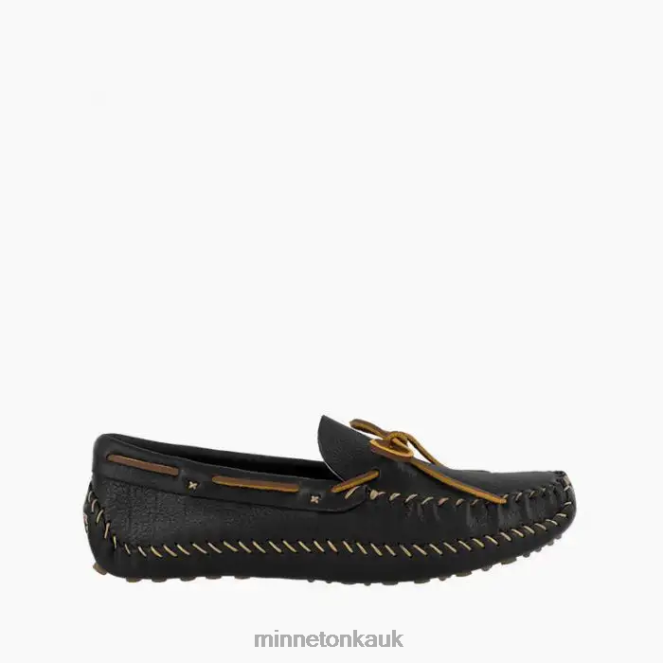 Minnetonka Men Black/Tan P.W. Driving Moc Footwear AD084382