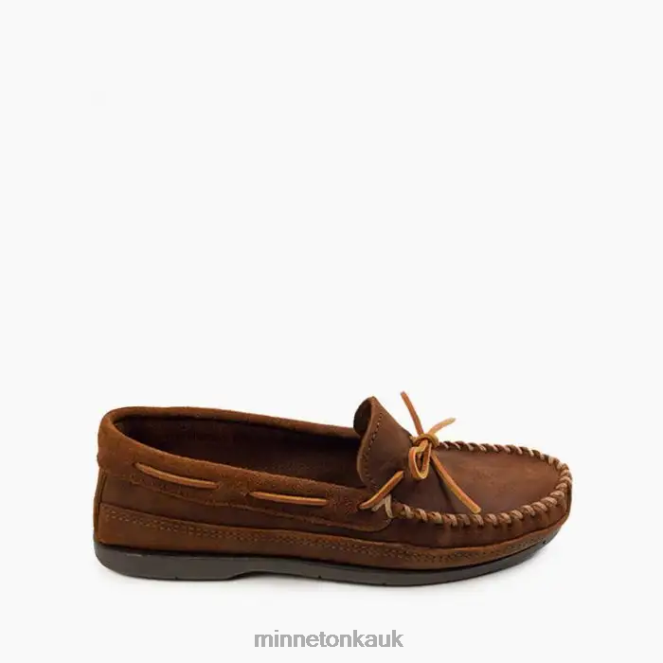 Minnetonka Men Brown Ruff Essential Hardsole Moc Footwear AD084339