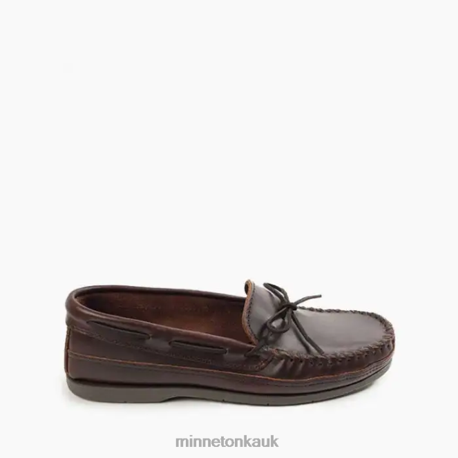 Minnetonka Men Dark Brown Essential Hardsole Moc Footwear AD084340