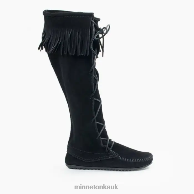 Minnetonka Women Black Front Lace Knee High Boot Footwear AD08424