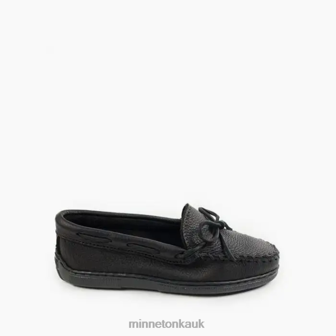 Minnetonka Women Black Moosehide Classic Footwear AD084107