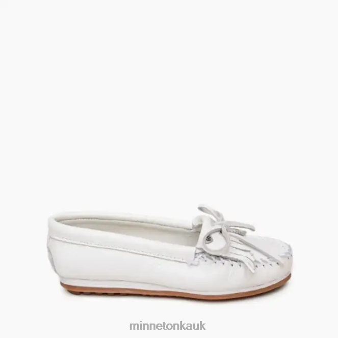 Minnetonka Women White Leather Kilty Plus Footwear AD08464