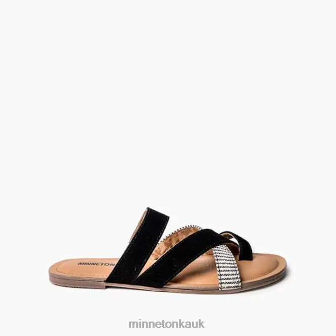 Minnetonka Women Black Multi Faribee Footwear AD084165