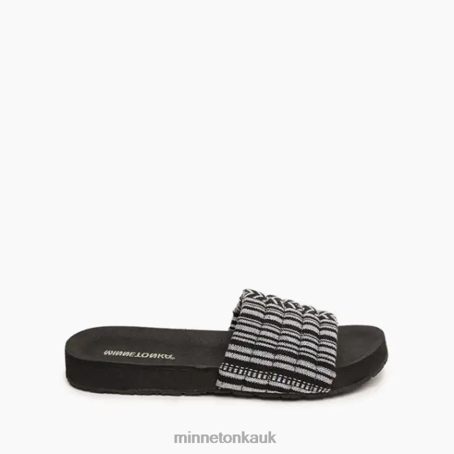 Minnetonka Women Black Stripe Heidi Footwear AD084175