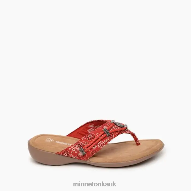 Minnetonka Women Red Bandana Silverthorne 360 Footwear AD084160