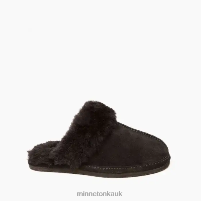 Minnetonka Women Black Sheepskin Slide Footwear AD084234